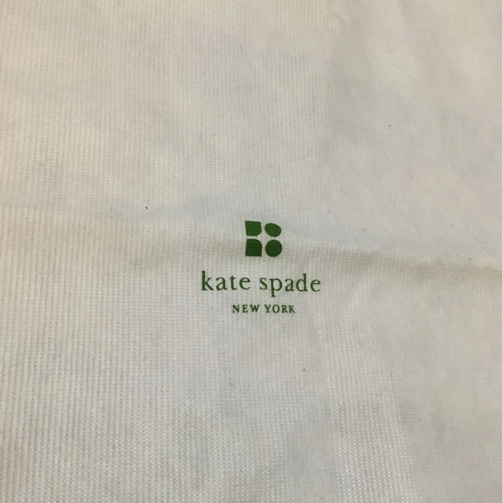 Kate Spade White drawstring dustbag logo on front
